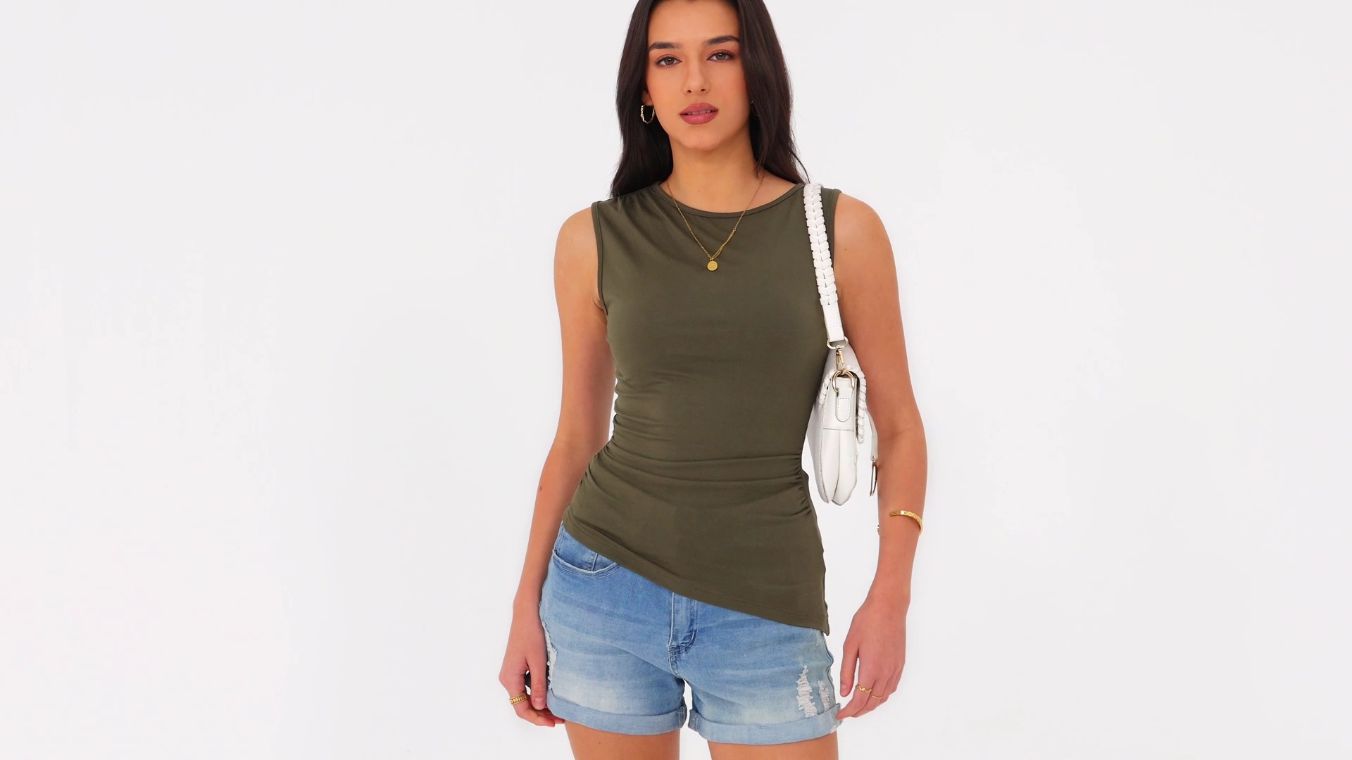 PRETTYGARDEN Boat Neck Tops for Women 2026 Spring Asymmetrical